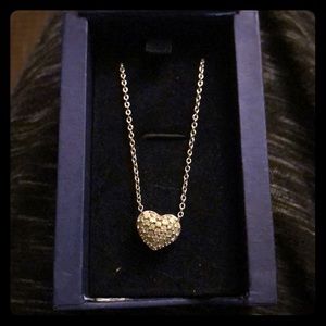 Swarovski crystal heart silver necklace adjustable